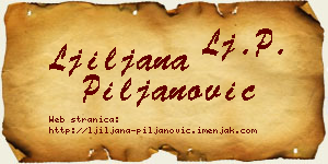 Ljiljana Piljanović vizit kartica